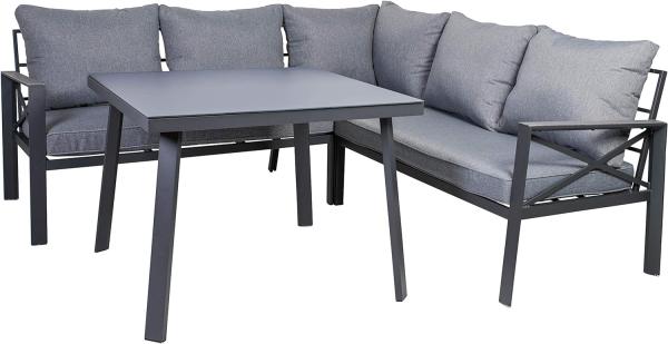 greemotion Lounge-Set Amsterdam 2-teilig, Stahl, anthrazit, Platz für 5 Personen, Gartenmöbel-Set, Loungemöbel-Set