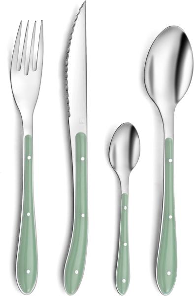 Besteck-Set Amefa Bistro grün Metall 24 Stücke