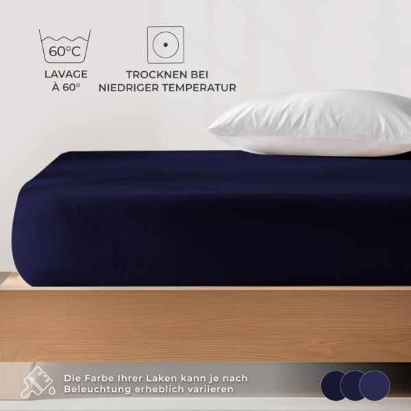 Dreamzie Premium Spannbettlaken 80x160 cm Dunkelblau, Spannbetttuch aus 100% Jersey Biobaumwolle, 150 g/m² - Oeko-TEX Bild 6