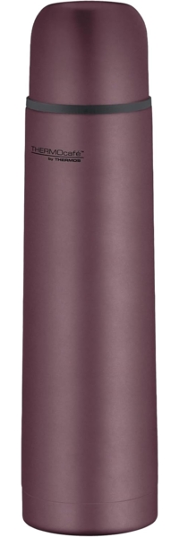 THERMOcafé by THERMOS TC BEVERAGE BOTTLE burgundy mat 0,70l, Thermosflasche mit Becher aus Edelstahl, 12h heiß & 24h kalt, Auslaufsicher, für Schule, Unterwegs & Büro