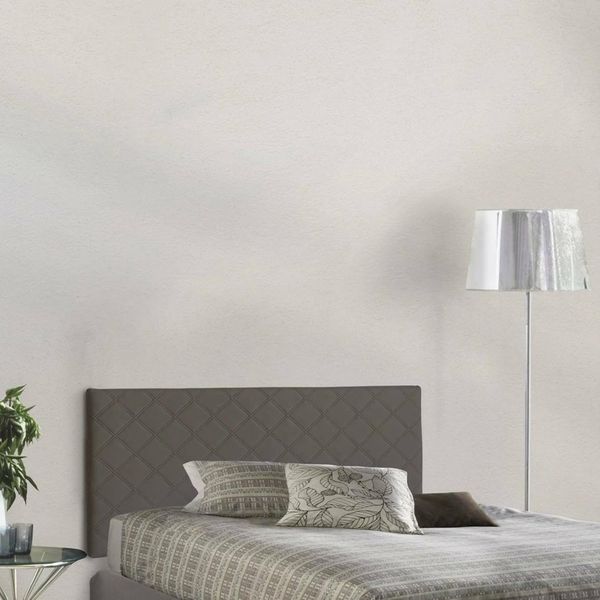 Talamo Italia - Cleo-Queensize-Bett, an der Wand montiertes Kopfteil aus Öko-Leder, 100 % Made in Italy, geeignet für ein Queensize-Bett, 130x60 cm, taubengrau