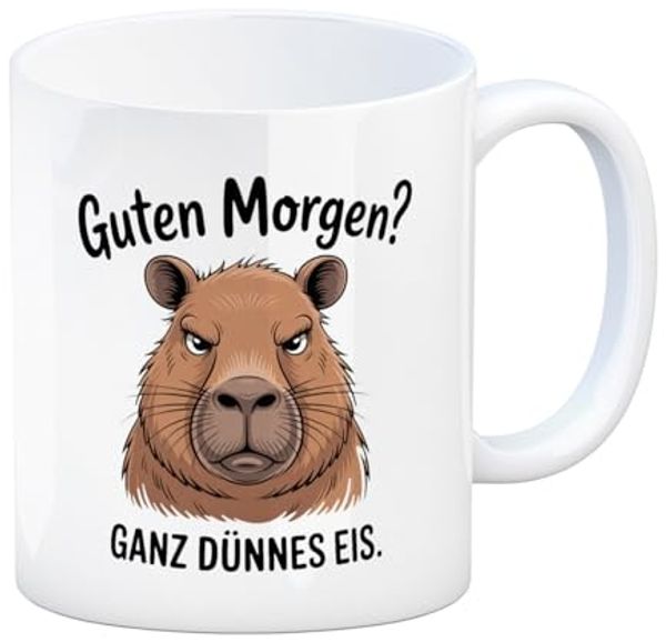 speecheese Tasse Guten Morgen? Capybara Ganz Dünnes Eis Kaffeebecher