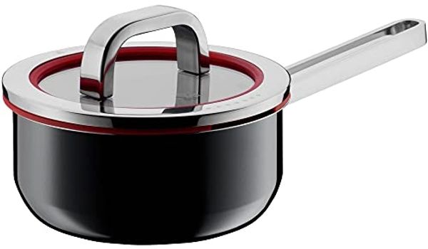 WMF Fusiontec Functional Stielkasserolle mit Glasdeckel, 16 cm, Black 3201111663