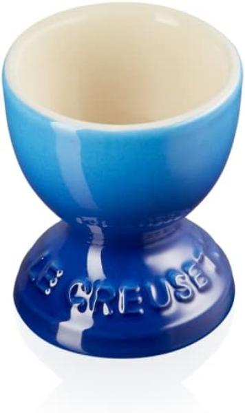 Le Creuset Steinzeug Eierbecher mit Stand-Fuß, Spülmaschinenfest, 9 g, 5.3 x 5.3 x 5.9 cm, Azure