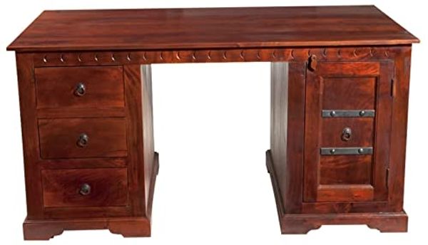 Schreibtisch Akazie 150x85x76 nougat lackiert OXFORD #420