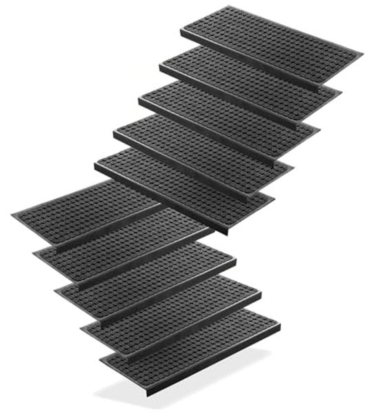 BigDean 10 Stück Stufenmatten aus Gummi – 75 x 25 cm – Outdoor Treppenstufenmatten – Anti Rutsch Gummimatten Wild Design