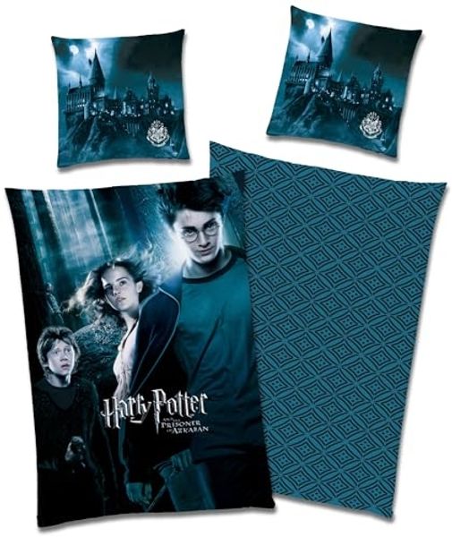 BERONAGE Wendebettwäsche Harry Potter Bettwäsche Azkaban Blau Linon / Renforcé, Baumwolle, 2 teilig
