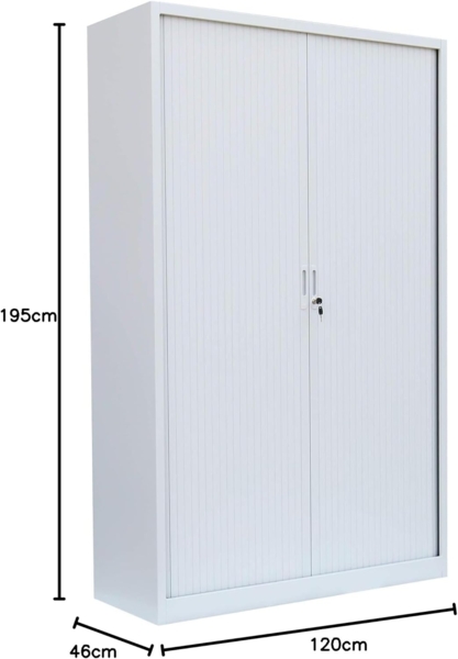 Querrollladenschrank "Gigant" Stahl Büro Aktenschrank Rolladenschrank (HxBxT) 1950 x 1200 x 460 mm Weiß 555167