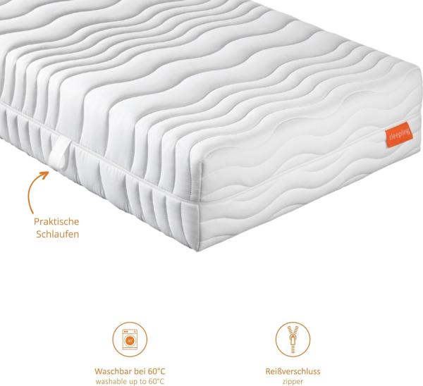 sleepling 196383 Federkern Matratze Innovation 420 Taschenfederkern mit Visco Matratzenauflage | 7-Zonen Tonnentaschenfederkernmatratze | Made in EU | Ökotex 100 | Härtegrad 2, 90 x 200 x 25 cm, weiß Bild 3