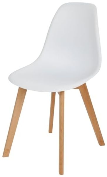 Schalenstuhl weiß Esszimmerstuhl Küchenstuhl Bürostuhl Schalensitz Retro Sessel