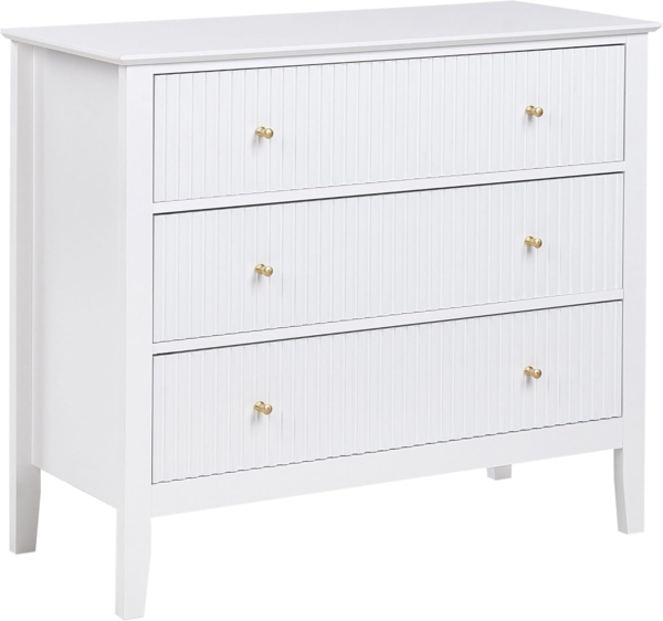 Kommode mit 3 Schubladen ASSISI Holzwerkstoff 80 cm Weiß