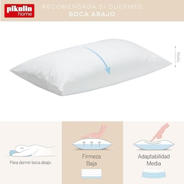 Pikolin Home-Anti-Milben-Faserkissen, das Allergiesymptomen vorbeugt, zum Schlafen auf der Seite oder auf dem Rücken mit mittlerer Festigkeit Bild 3