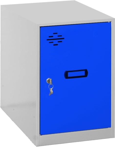 Simon Rack Simonlocker Kommode, klein, 475 x 400 x 500 mm, Amario aus Metall, inkl. Schlüssel, Grau/Blau Bild 1