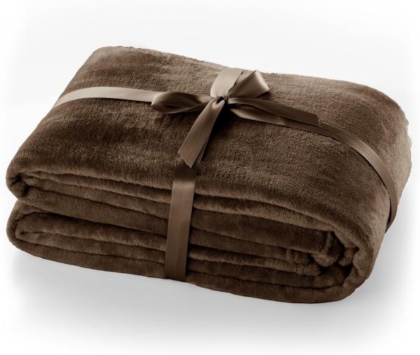 DecoKing Kuscheldecke 160x210 cm braun Decke Microfaser Tagesdecke Fleece weich sanft kuschelig Schoko Brown Chocolate Mic Bild 3