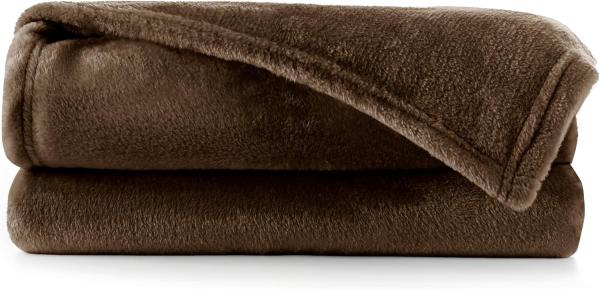 DecoKing Kuscheldecke 160x210 cm braun Decke Microfaser Tagesdecke Fleece weich sanft kuschelig Schoko Brown Chocolate Mic Bild 2