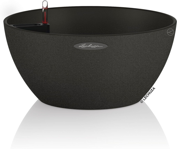 Lechuza® Pflanzschale Pflanzschale Cubeto Stone 40 graphitschwarz (Komplettset)