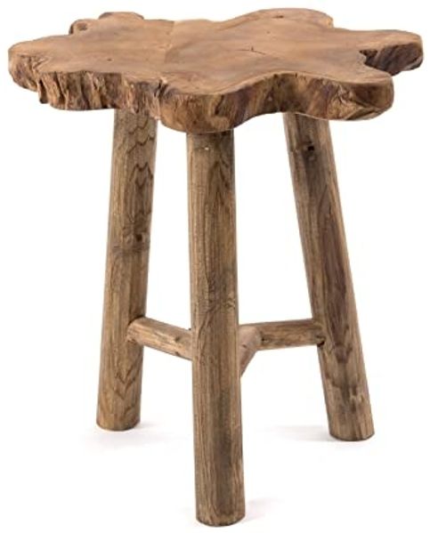 DESIGN DELIGHTS Beistelltisch BEISTELLTISCH "TREE", Altholz massiv, 50x40 cm, Natur Pflanzenhocker