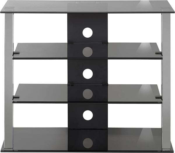 Maja TV- und HiFi-Rack Metall Chrom Rauchglas 80 x 65 x 45 cm