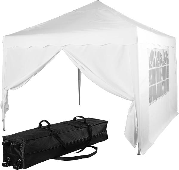 INSTENT® Pavillon "BASIC" 3x3,Trolley, Stahl, weiß, 2 Seitenteile