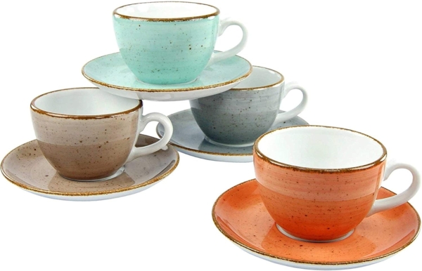 CreaTable 17725 Kaffeetasse / Kaffee-Obere Vintage Nature, mehrfarbig (1 Set, 8-teilig)