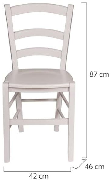 Dmora - Set aus 2 klassischen Holzstühlen, für Esszimmer, Küche oder Wohnzimmer, Made in Italy, cm 46x42h87, Sitzhöhe cm 47, Farbe Weiß Bild 2