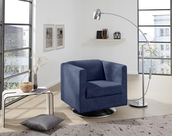 LOOKS by Wolfgang Joop LOOKS I Designer Sessel mit Federkern, Holzwerkstoff, dunkelblau, 72 x 71 x 75 cm Bild 2