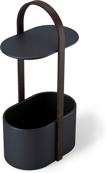 Umbra Beistelltisch Bellwood, mit Ablagefläche und Kabelkanal, Holz, Stahl, Schwarz, 35 x 24 x 70 cm, 1013760-048