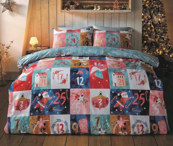 Adventskalender Bettwäsche für Doppelbettdecke 200x200 cm