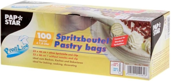 100 Spritzbeutel 1,8 l 46 cm x 23 cm transparent