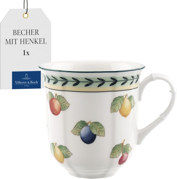 Becher mit Henkel French Garden Fleurence Villeroy und Boch Becher - Mikrowelle geeignet, Spülmaschinenfest