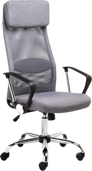 Beliani 'Pioneer' Bürostuhl höhenverstellbar, Polyester dunkelgrau, 63x118-126x63 cm