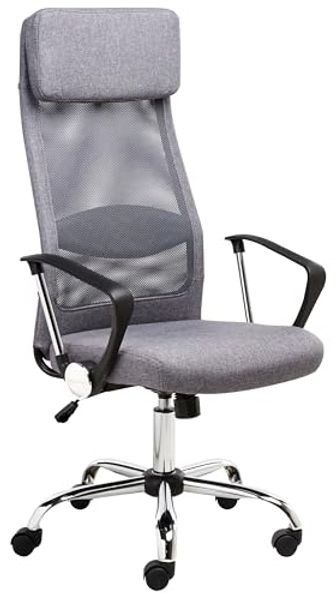 Beliani 'Pioneer' Bürostuhl höhenverstellbar, Polyester dunkelgrau, 63x118-126x63 cm