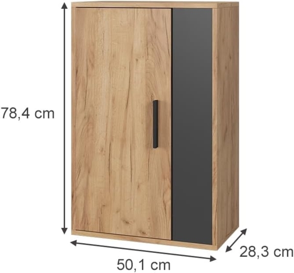 Hängeschrank Berno Goldkraft Eiche/Anthrazit 50.1 x 78.4 cm mit 2 Fächern Vicco Bild 3