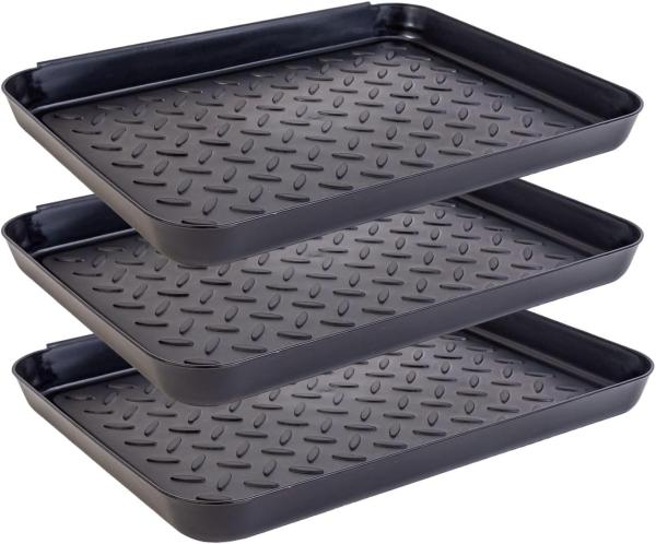 Intirilife Schuhabtropfschale (3x Schubablage, Set), 3x Schuhablage Schuhabtropfschale Schuhmatte 35 x 27.5 x 3 cm