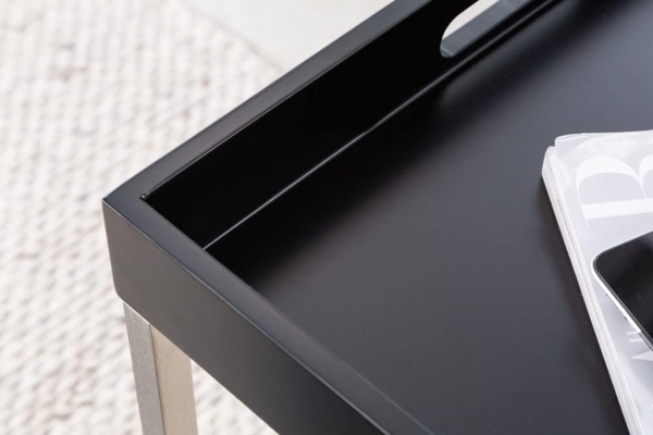 riess-ambiente Couchtisch ELEMENTS 75cm schwarz / silber (Set, 3-St), Wohnzimmer · Holzwerkstoff · Metall · abnehmbares Tablett · Modern Bild 9