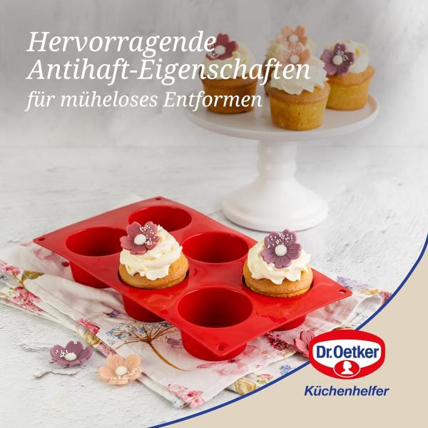 Dr. Oetker - Muffinform 6er Silikon Flexxibel Rot 1266 Muffinbackform Muffin Bild 5