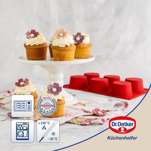 Dr. Oetker - Muffinform 6er Silikon Flexxibel Rot 1266 Muffinbackform Muffin Bild 2
