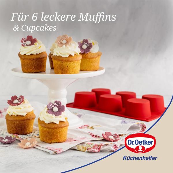 Dr. Oetker - Muffinform 6er Silikon Flexxibel Rot 1266 Muffinbackform Muffin Bild 4