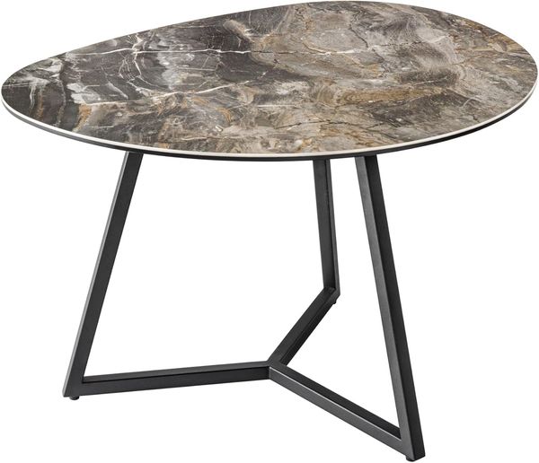 riess-ambiente Couchtisch MARVELOUS 70cm taupe / schwarz (Einzelartikel, 1-St), Wohnzimmer · Keramik · Glas · Metall · Marmor-Design