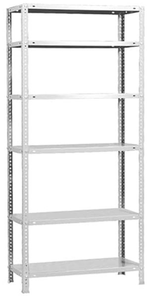 Simonrack Schwerlastregal, Lagerregal, 200 x 80 x 30 Metallregal, Kellerregal, Biegestelle 100 kg, 6 Fachböden, Weiss - Comfort
