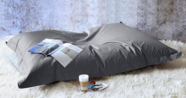 Kinzler S-10137/100 XXL Riesensitzsack, 140x180 cm, neue Styroporkügelchen, Sitzsack Outdoor Indoor, in vielen verschiedenen Farben, mit Innensack, anthrazit Bild 5