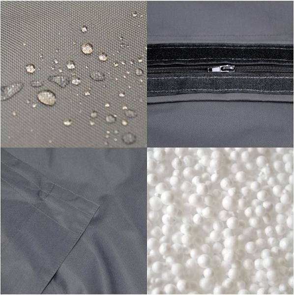 Kinzler S-10137/100 XXL Riesensitzsack, 140x180 cm, neue Styroporkügelchen, Sitzsack Outdoor Indoor, in vielen verschiedenen Farben, mit Innensack, anthrazit Bild 6