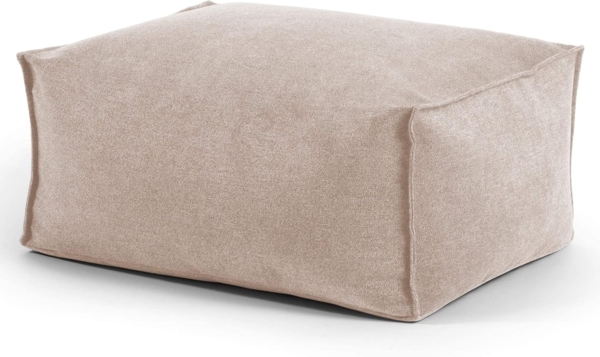 mokebo Pouf Der Ruhestifter (aus Webstoff), Sitzhocker, Bodenkissen, Fußhocker oder Sitzkissen eckig in Beige