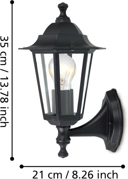 Eglo 22468 Aussenleuchte LATERNA 4 schwarz, E27 max. 1X40W L:16,5cm H:35cm Bild 4