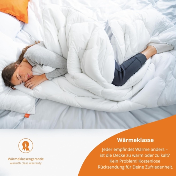 sleepling Microfaserbettdecke Komfort 100, Füllung: Hohlfasern, Bezug: 100 % Polyester, in 135x200 cm, 155x220 cm und Weitere, Allergiker geeignet, Made in EU Bild 3