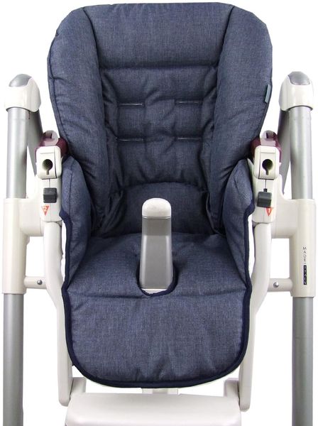 BAMBINIWELT Ersatzbezug Sitzkissen Bezug kompatibel mit Peg Perego Prima Pappa-Diner MELIERT (meliert marine)
