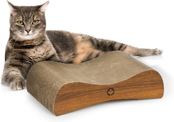 Canadian Cat Company Kratzpappe Satellite Small, hochwertige Kratzpappe inkl. Katzenminze, ca. 37 x 10 x 23 cm