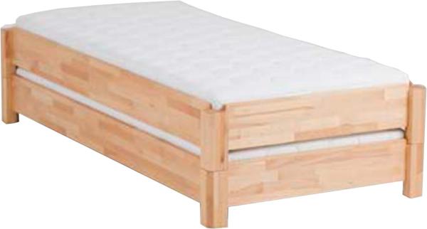 Dico 2er Stapelbett Massivholz mit Rollrost Größe 90x200 cm 03 Buche weiß lackiert