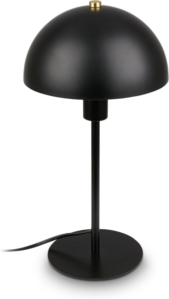 BRILONER - Nachttischlampe mit Kabelschalter, E14 Fassung, Tischlampe, Lampe, Schreibtischlampe, Tischleuchte, Bürolampe, Leselampe Bett, Leselicht, 18 x 35 cm (DxH), Schwarz