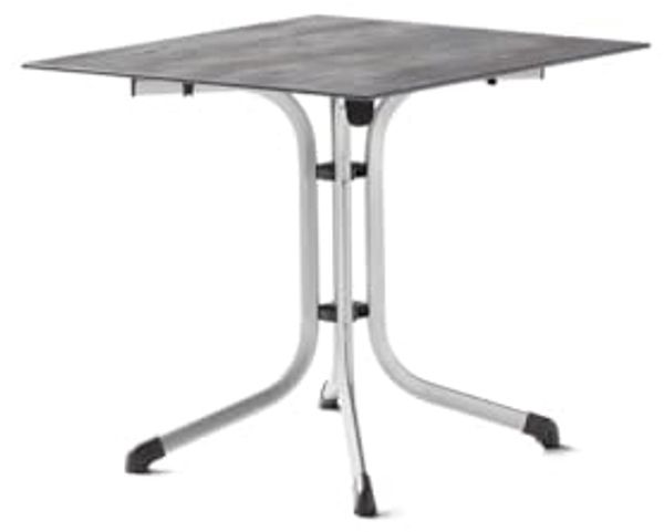 SIEGER 5130-21 Klapptisch Polytec (HPL) 80x80 cm Stahlgestell graphit / Tischplatte Polytec (HPL) Beton hell
